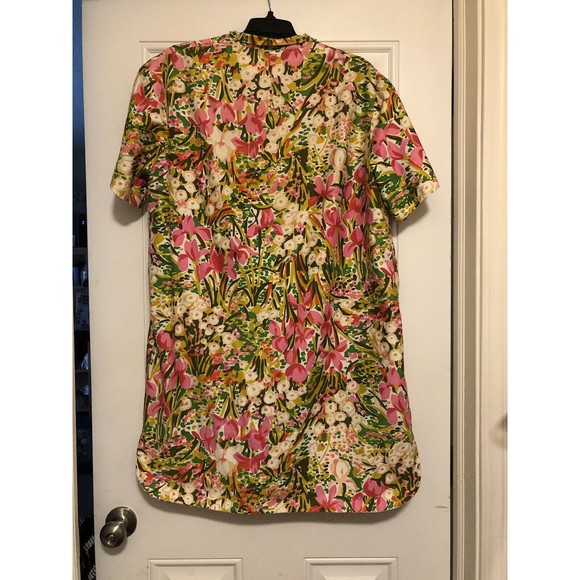 Women's Vintage Night Gown Robe House Duster Handmade Floral Button Up - Picture 2 of 12